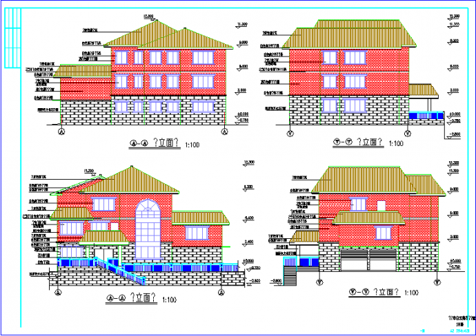白云苑别墅设计施工CAD方案全套图_图1