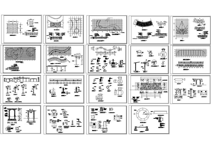 花架、景门园路铺装CAD施工图_图1