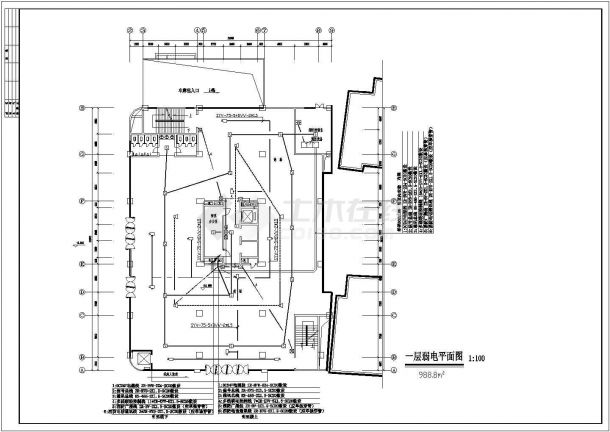 女生公寓宿舍楼电气设计施工CAD方案图-图一