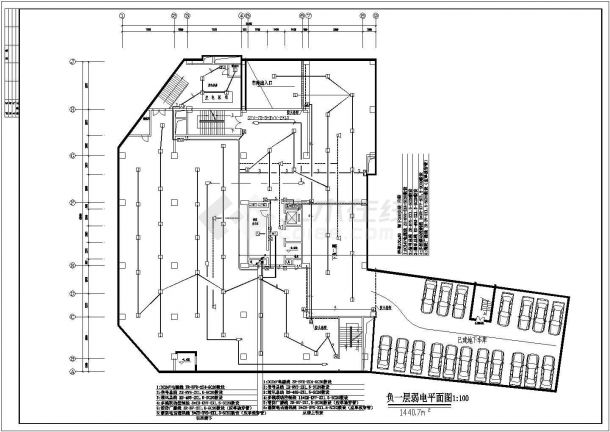 女生公寓宿舍楼电气设计施工CAD方案图-图二