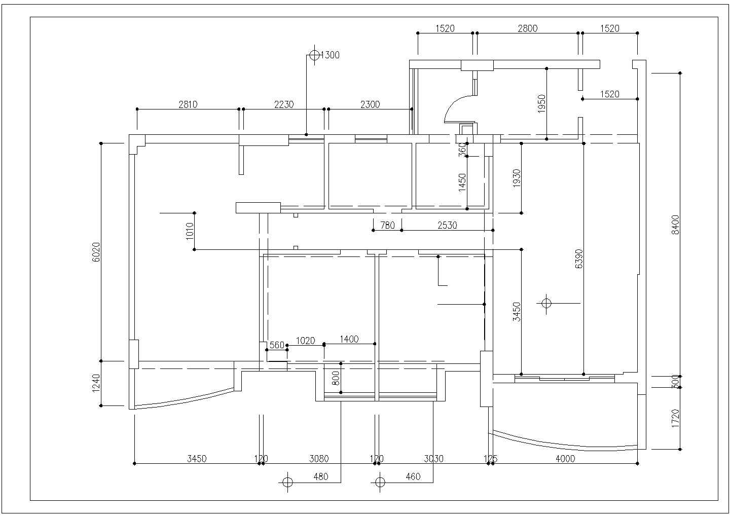 详细家装三居装修设计施工平面图（共7张）