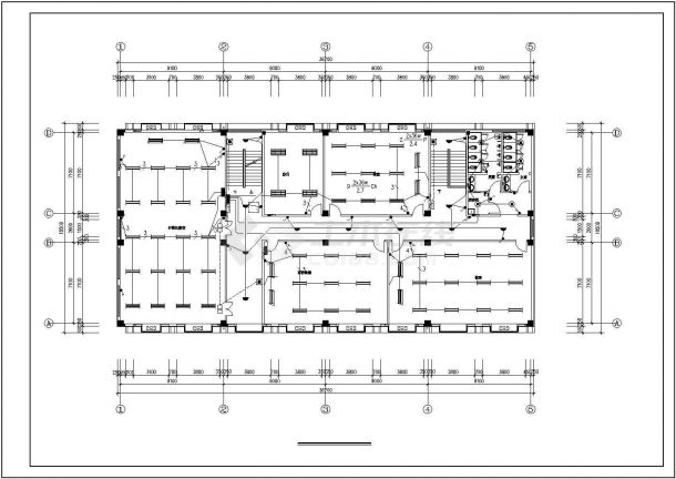 教学楼电气防雷设计方案CAD施工图-图一