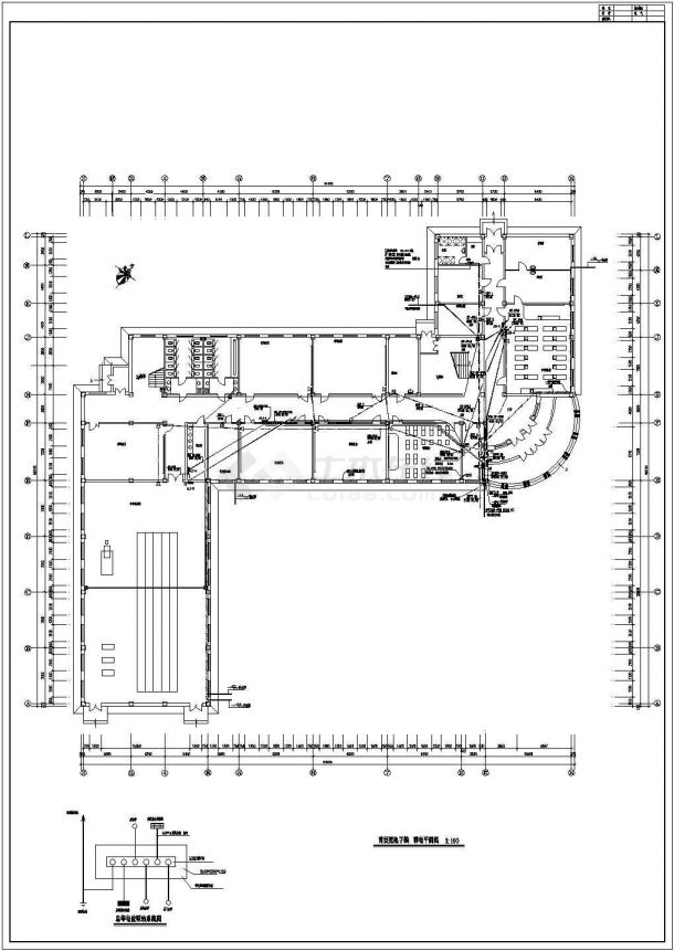教学楼含地下两层电气照明CAD施工图-图一