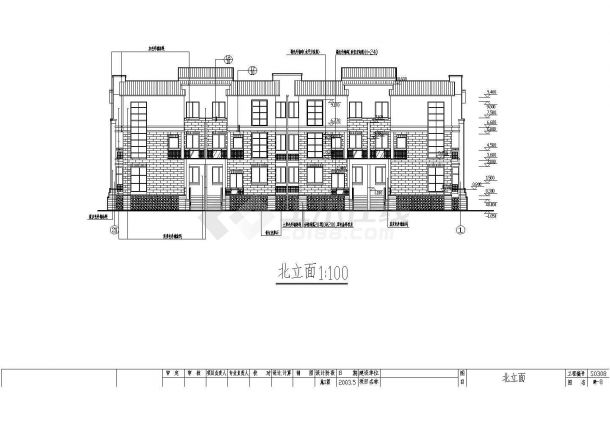 杭州精品排屋设计施工CAD建筑平立面图-图二