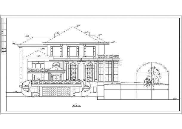 豪华别墅施工设计平立面CAD建筑图-图一