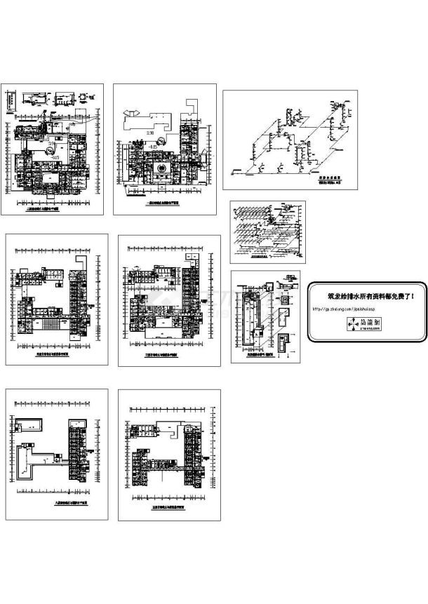 某16600㎡地上六层医院给排水设计cad全套施工图（含设计说明，高22米）-图二