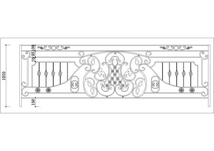 44种不同形式工程铁艺栏杆设计图纸_图1