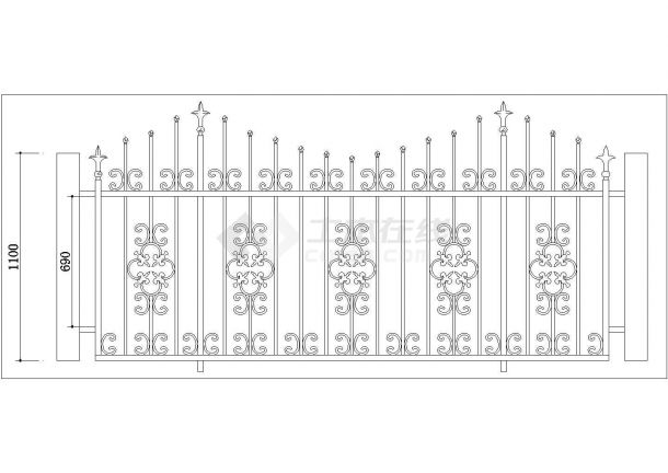 44种不同形式工程铁艺栏杆设计图纸-图二