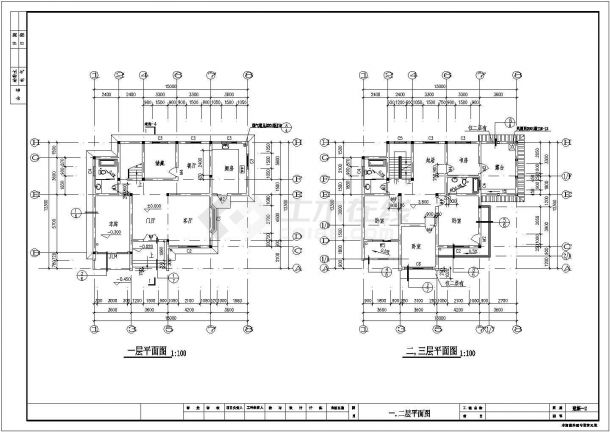 精致独立式别墅建筑设计施工CAD平立面图-图二