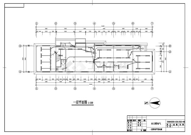 办公楼电气设计cad详细施工方案图纸-图二