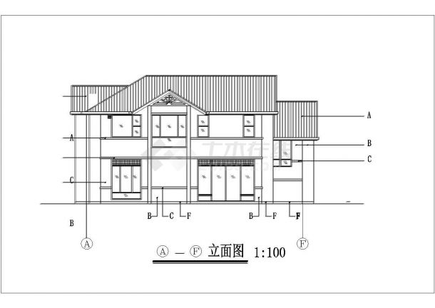 某地区汤臣豪园别墅建筑设计CAD施工图-图二