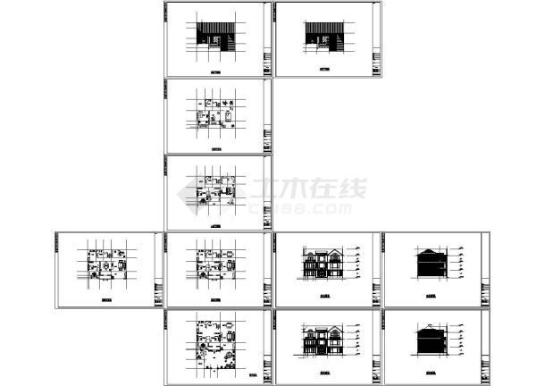 【上海】某3层楼别墅装修设计施工图纸-图一