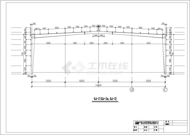 漳州某公司武胜四号厂房钢结构工程CAD施工图-图二