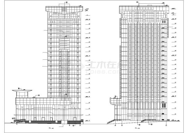 办公大楼建筑全套施工CAD设计详细方案图纸-图一