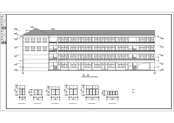  Complete set of cad construction drawing of a middle school teaching building - Figure 1