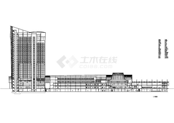 4层局部22层73924.26平米框剪结构市长途汽车客运总站设计图-图一