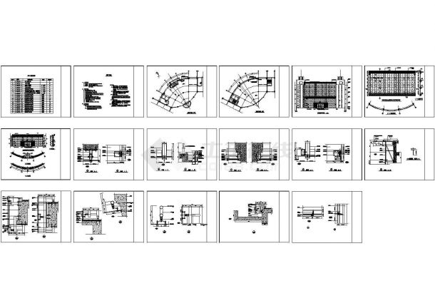 某地区玻璃幕墙CAD建筑设计施工图-图二