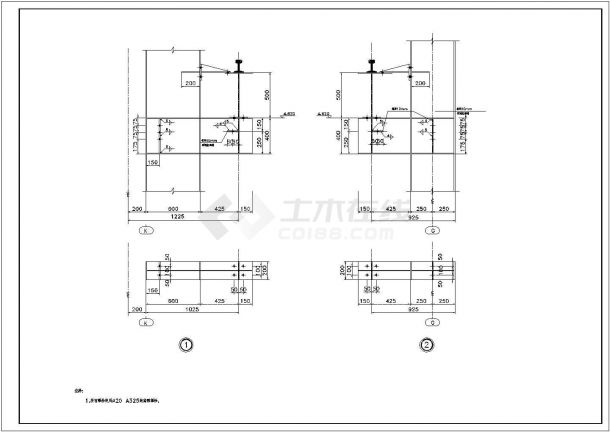 带吊车的钢结构厂房建筑结构设计图（共34张）-图二