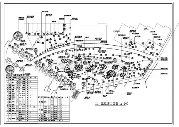 某公园植物种植园林CAD设计施工图纸-图二