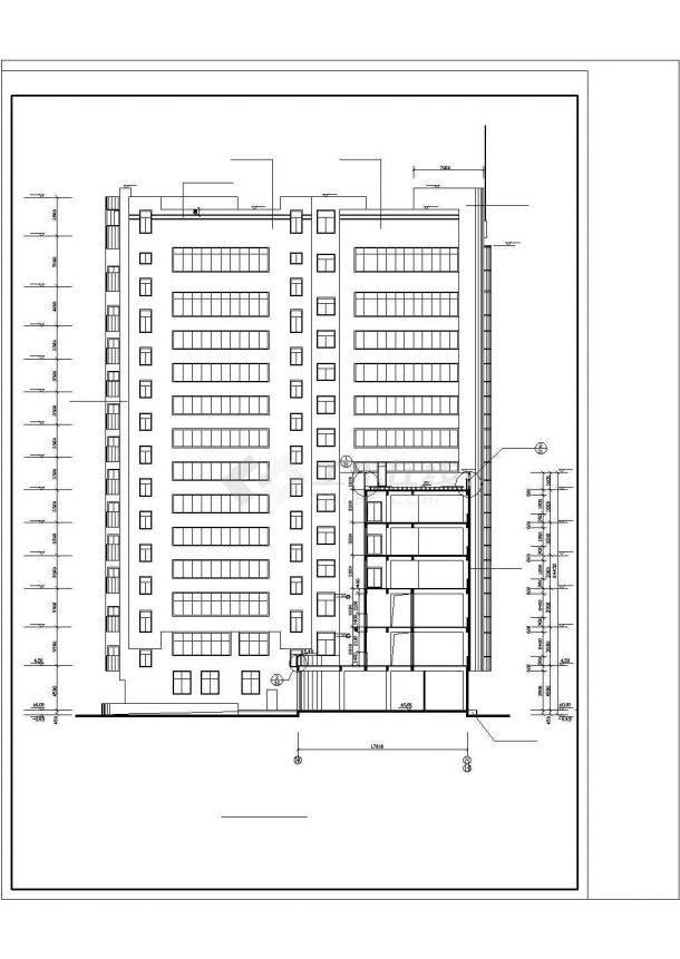 三星级宾馆全套建筑施工设计方案全套CAD图纸-图二