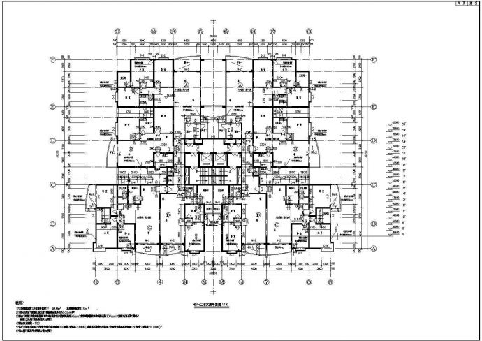 塔楼住宅标准层建筑设计方案全套CAD图纸_图1
