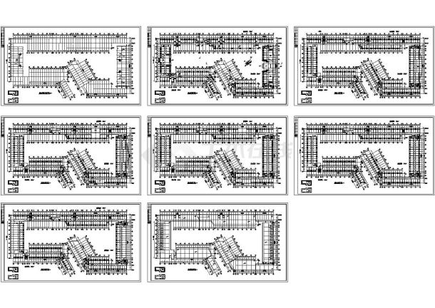 杭州某四层学生宿舍建筑施工设计cad图纸，共8张-图一