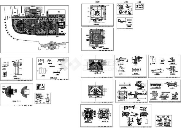 某园林景观广场规划设计cad全套施工图（甲级院设计，20张图）-图一