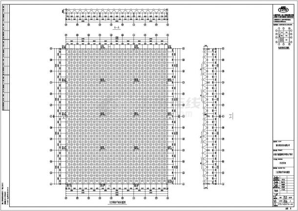 网架结构施工平立剖面CAD布置图-图一