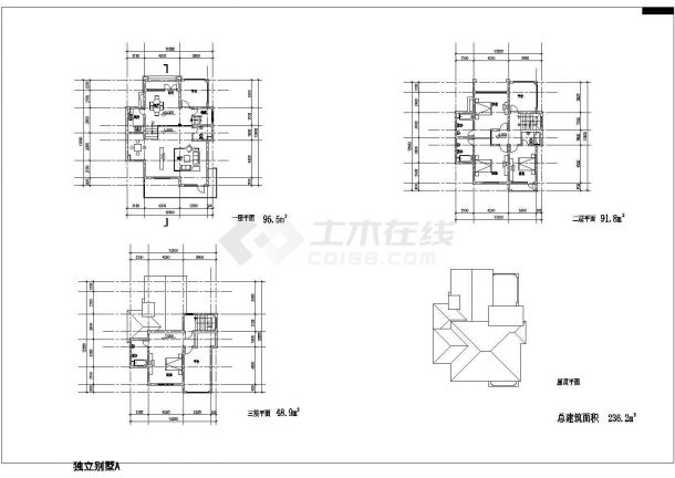 别墅区详细规划设计方案全套CAD图纸-图一