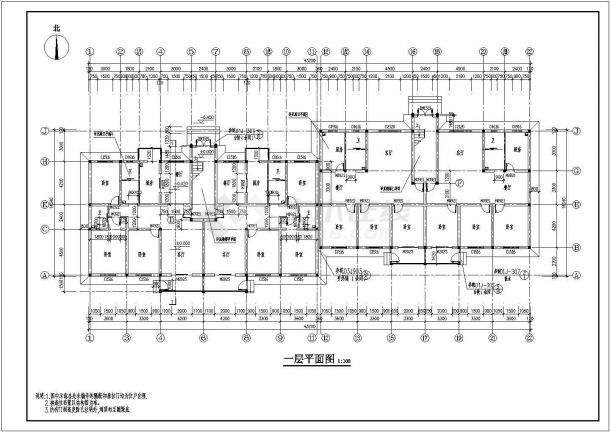 别墅全套建筑施工设计方案CAD图纸-图二