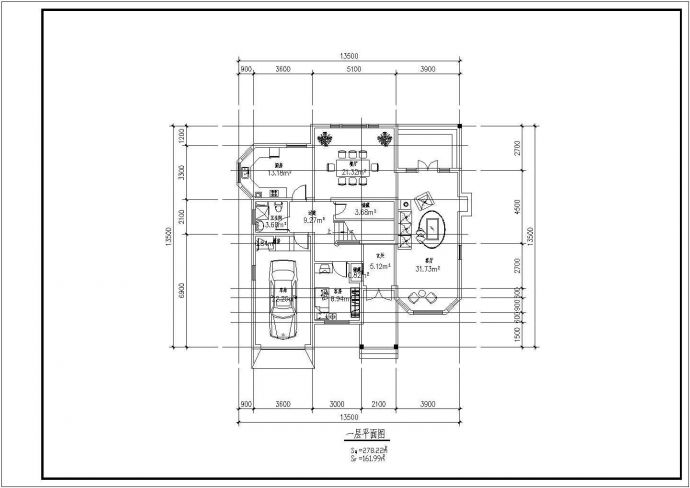 别墅设计施工方案全套CAD平面图_图1