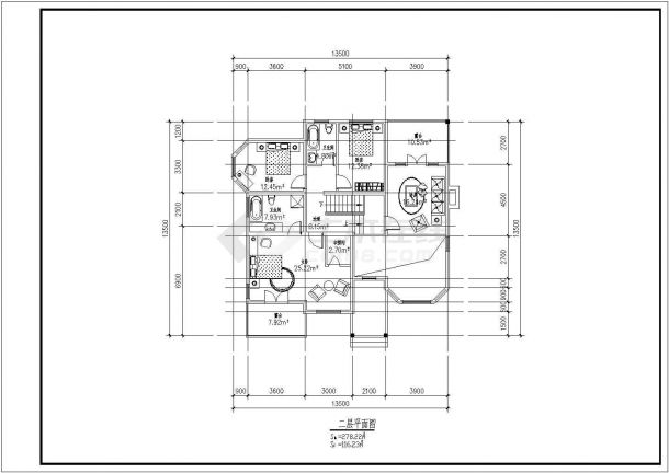 别墅设计施工方案全套CAD平面图-图二