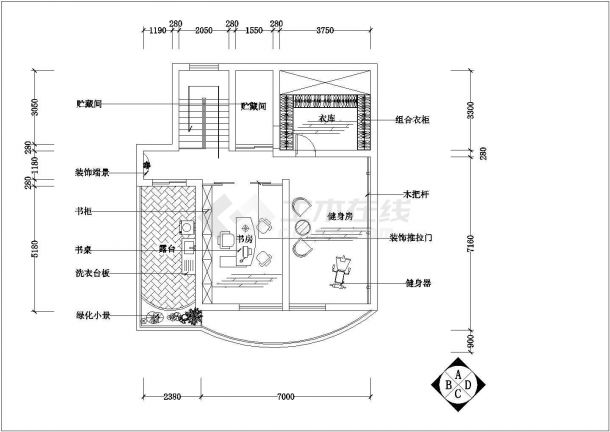 别墅竹苑小区设计方案及施工全套CAD图纸-图一