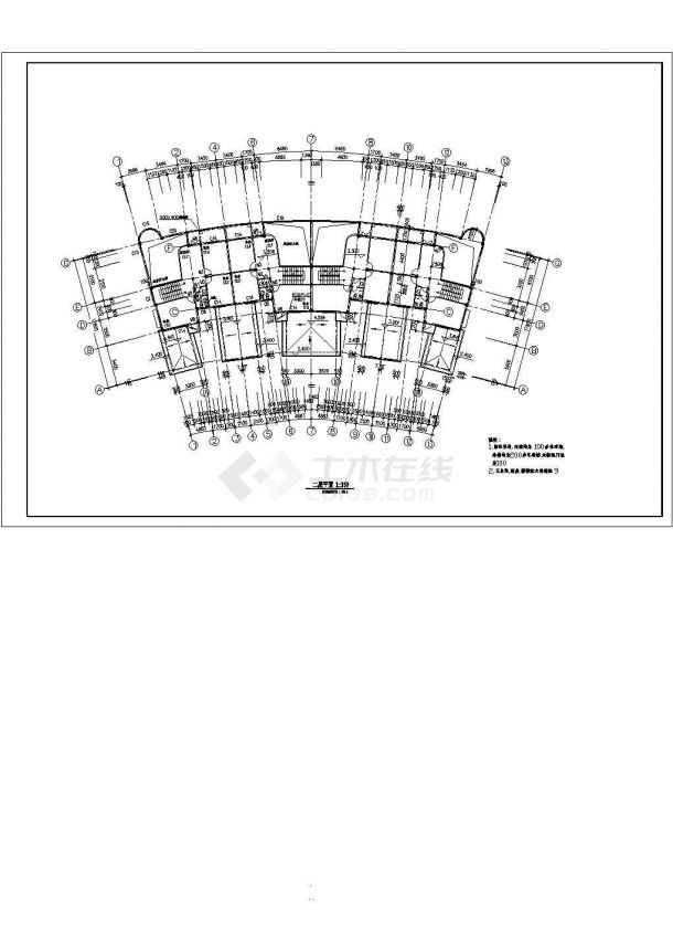 并联别墅建施设计方案及施工全套CAD图纸-图二
