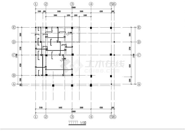 错层别墅建筑结构施工设计全套CAD图纸-图一