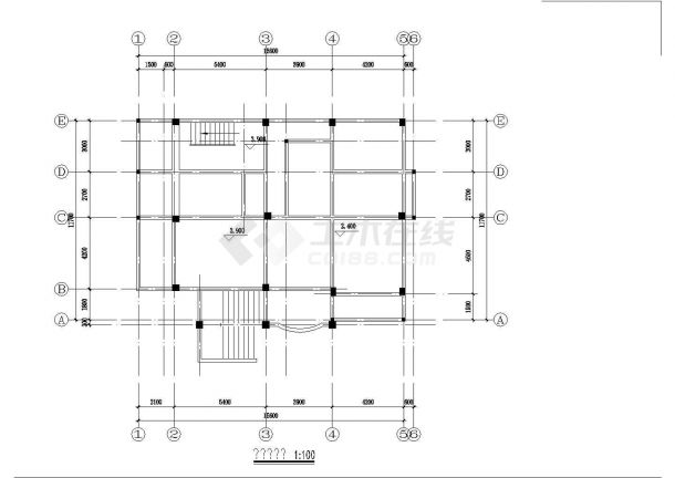错层别墅建筑结构施工设计全套CAD图纸-图二