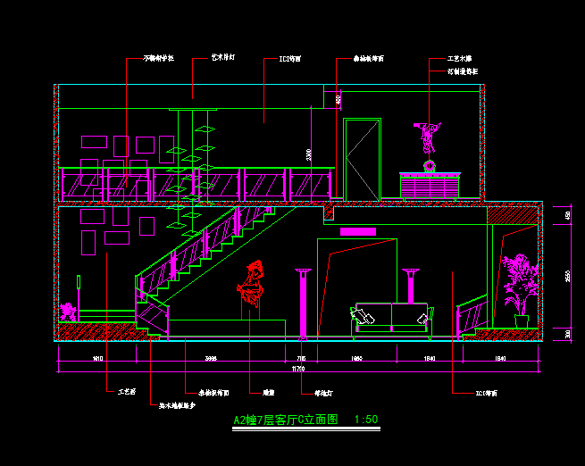 某复式别墅整套装修设计CAD施工图_图1