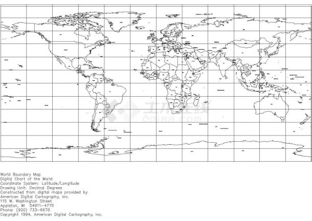 世界地图CAD英文版-图一