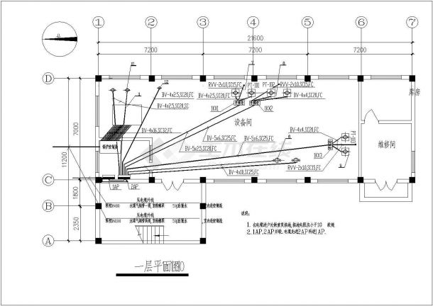 北方换热站全套电气设计施工CAD图-图二
