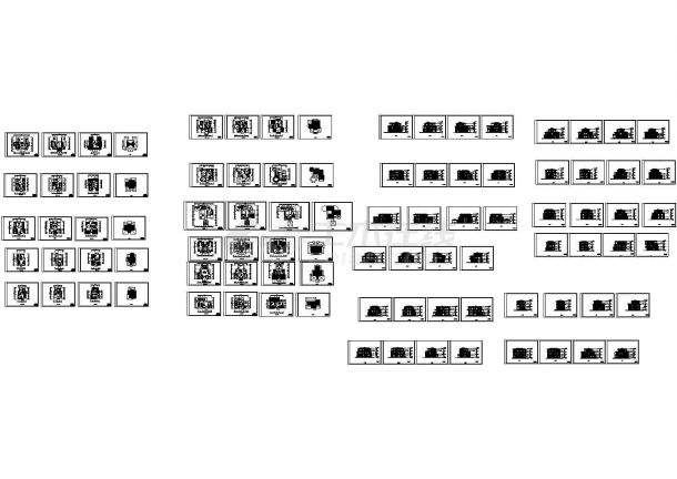11套三层别墅区别墅设计图 （面积在289.2～646.6平米）-图一