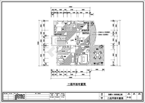 豪华别墅建筑设计方案及施工全套CAD图纸-图二