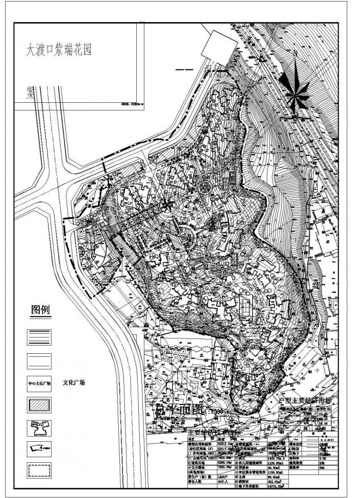 规划总用地52217.04平米居住户数1416户小区规划方案_图1