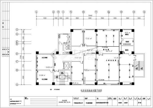 中保财险机房火灾报警设计CAD施工图-图二