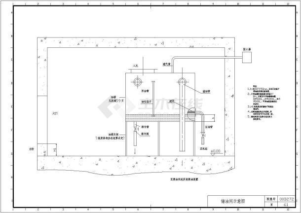 应急柴油发电机组安装全套CAD图纸-图二