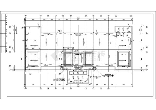 某地欧式轮胎厂办公楼cad建筑设计图-图二