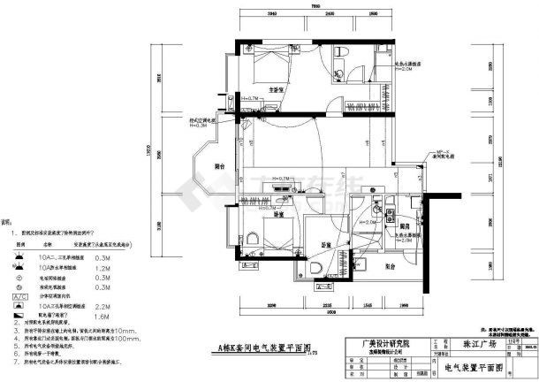 珠江广场全套电气设计施工CAD图-图一