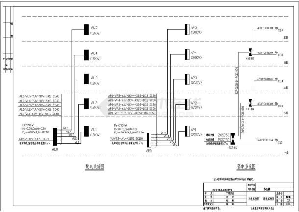 办公楼高层全套电气设计施工CAD图-图二