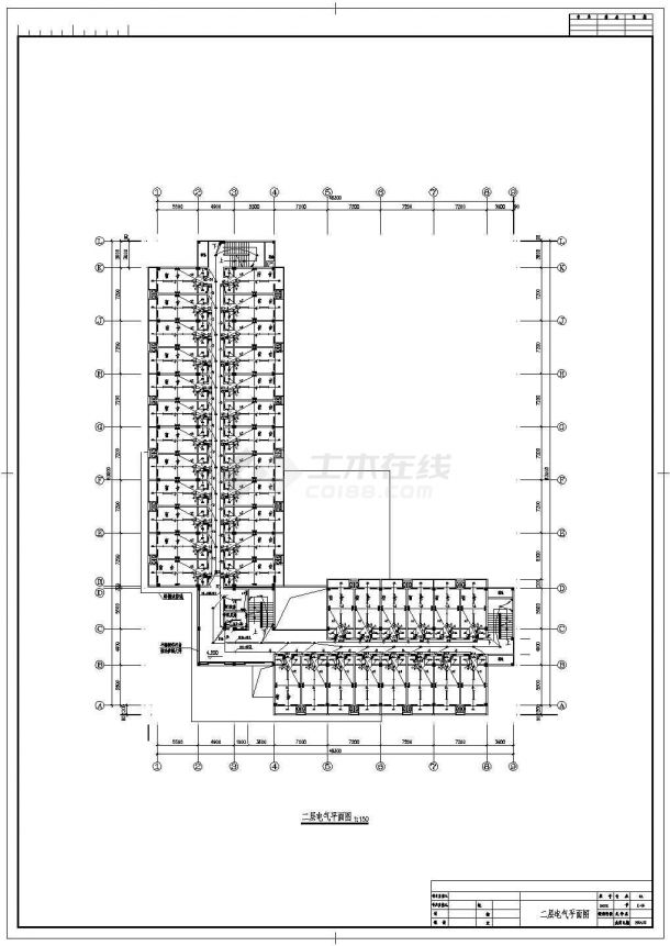 办公楼高层电气cad施工平面图纸全套-图二