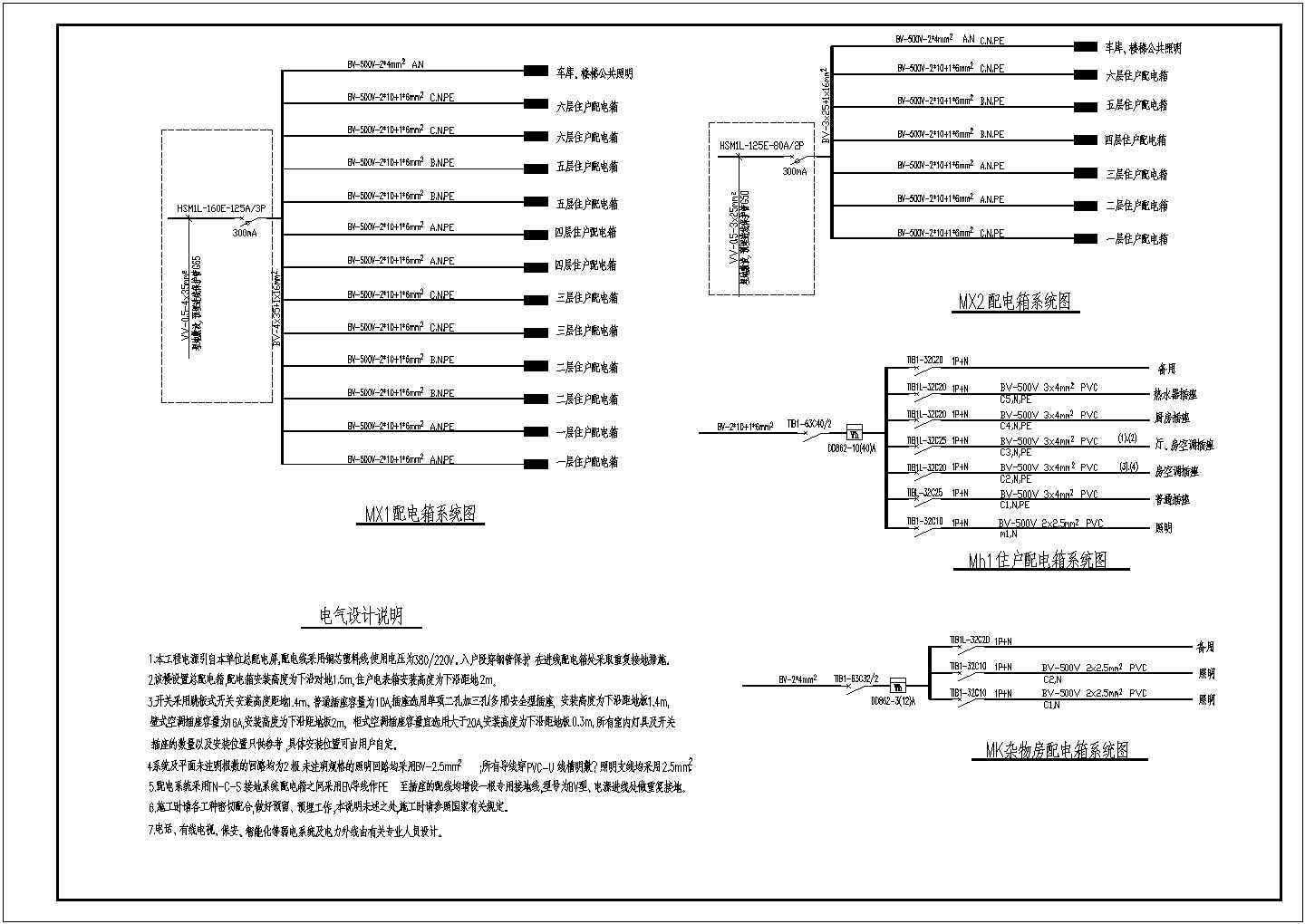 办公楼高层电气设计全套cad施工图纸方案