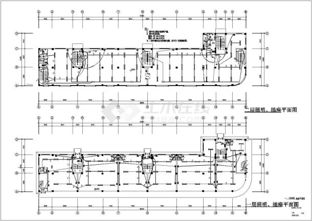 商业街电气设计cad施工平面图纸全套-图二